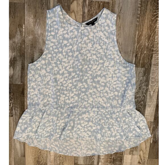 Banana Republic Factory Sleeveless Peplum Top Medium Abstract Flowy Careerwear - Picture 3 of 8